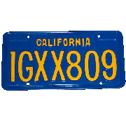 License plate from the car (prop)